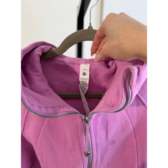 Lululemon Scuba Full-Zip Cropped Hoodie / Size 6 / Dahlia Mauve - Picture 5 of 6